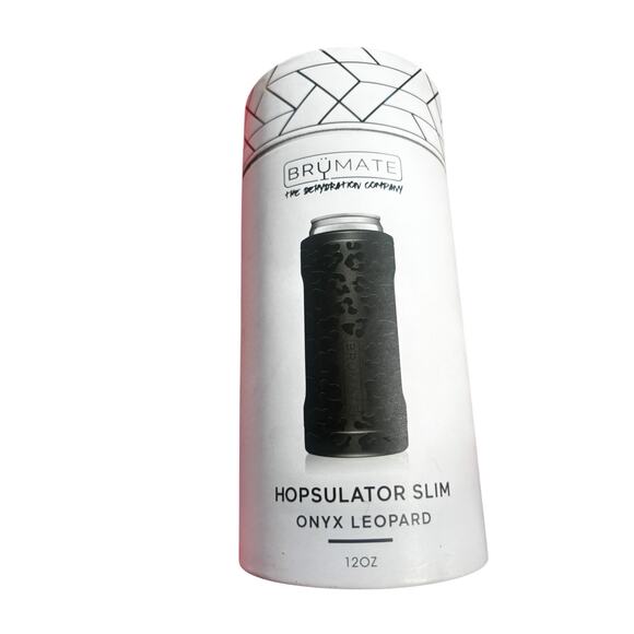 Brumate Hopsulator Slim Onyx Leopard NEW in Box 12 OZ Bottle Can Cooler - Picture 1 of 8